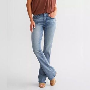 Buckle Blue Boot Cut Jeans with Classic Style